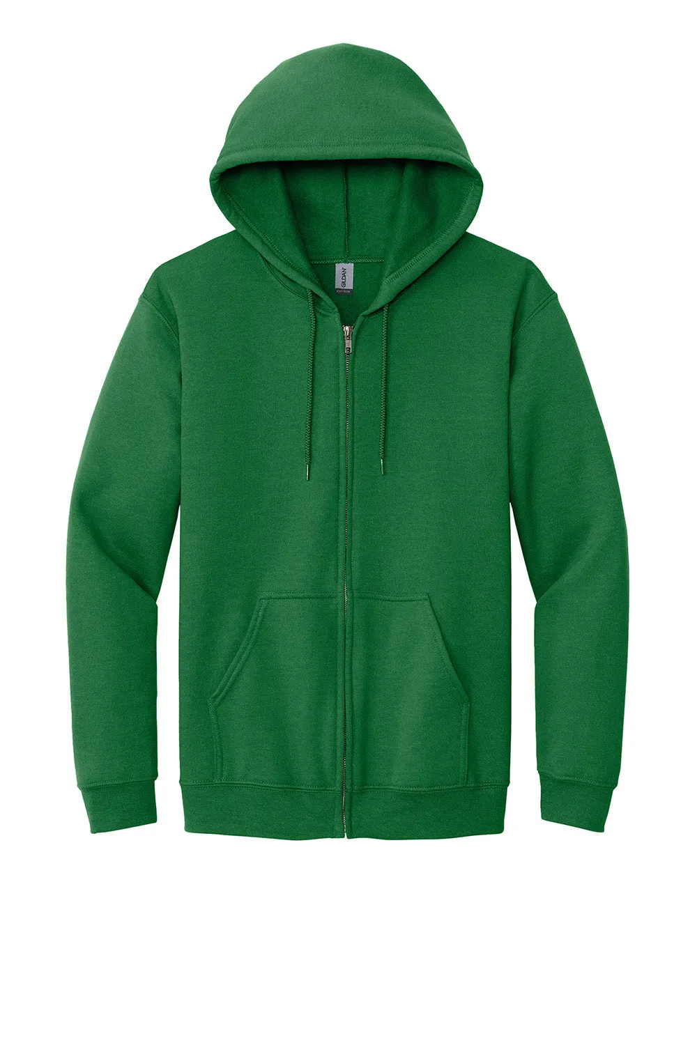 Gildan Mens Pill Resistant Full Zip Hooded Sweatshirt Hoodie w/ Pockets - Irish Green