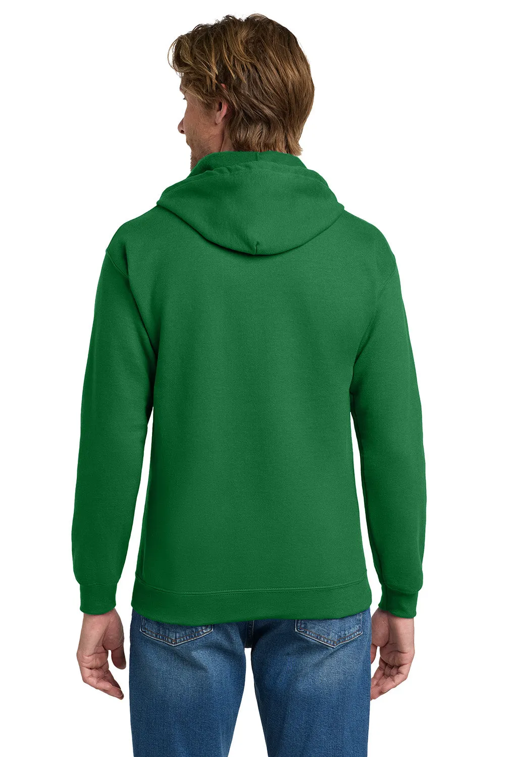 Gildan Mens Pill Resistant Full Zip Hooded Sweatshirt Hoodie w/ Pockets - Irish Green