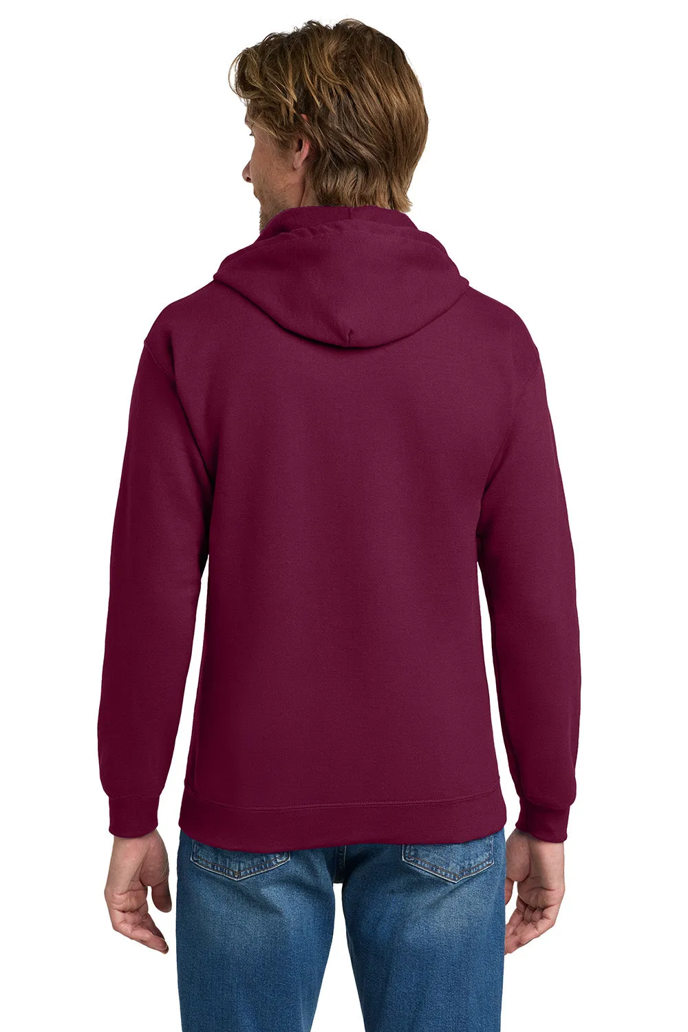Gildan Mens Pill Resistant Full Zip Hooded Sweatshirt Hoodie w/ Pockets - Maroon