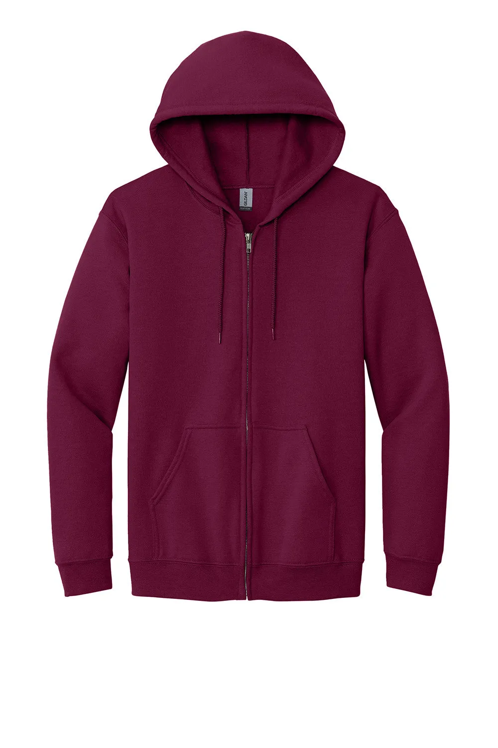 Gildan Mens Pill Resistant Full Zip Hooded Sweatshirt Hoodie w/ Pockets - Maroon