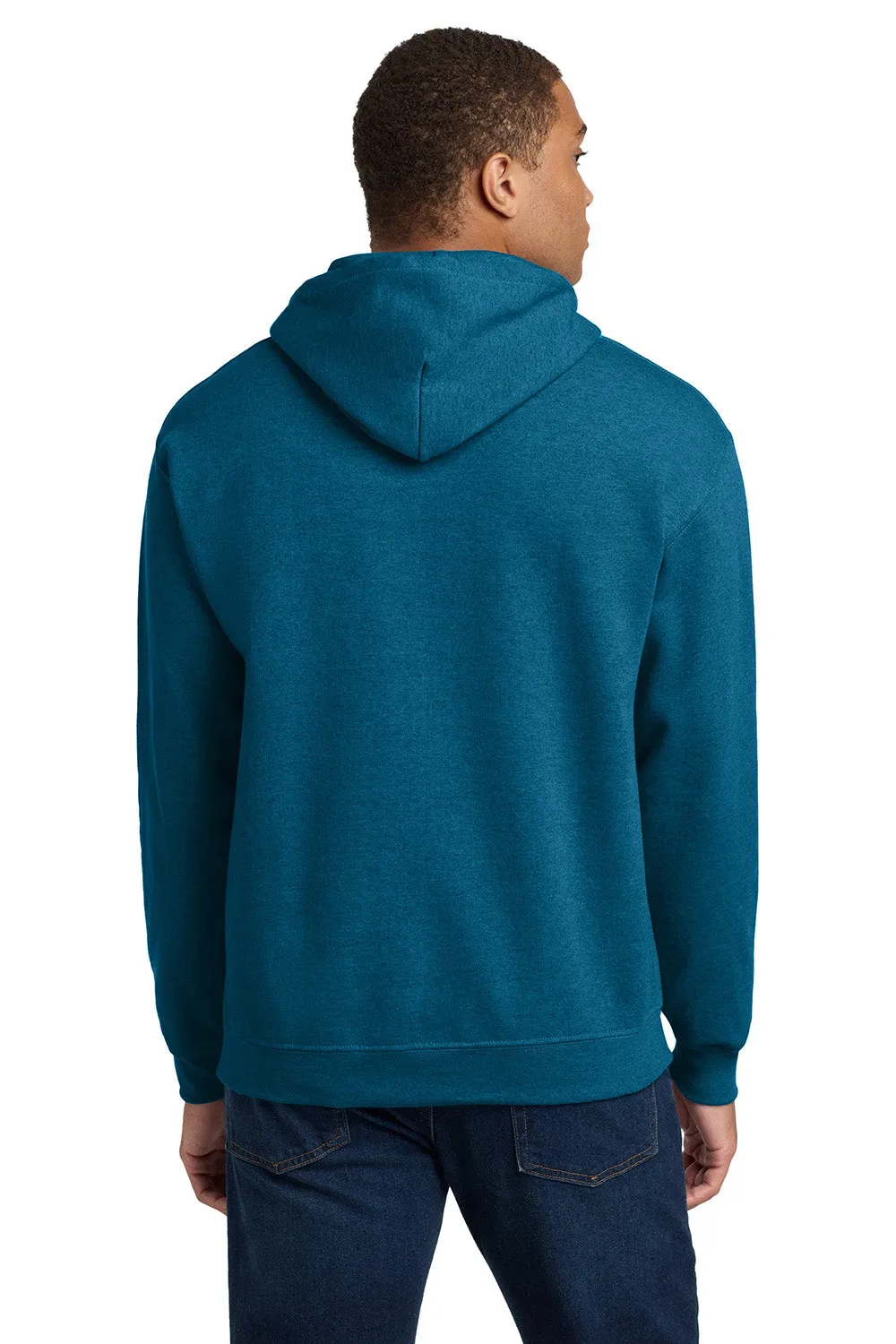 Gildan Mens Pill Resistant Hooded Sweatshirt Hoodie w/ Pouch Pocket - Antique Sapphire Blue