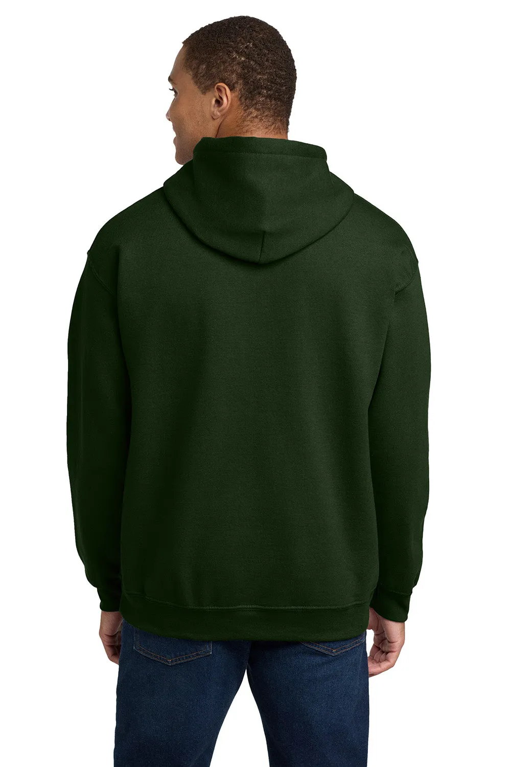 Gildan Mens Pill Resistant Hooded Sweatshirt Hoodie w/ Pouch Pocket - Forest Green