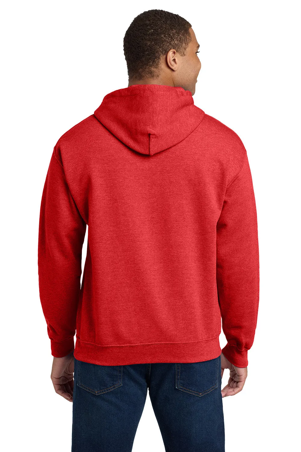 Gildan Mens Pill Resistant Hooded Sweatshirt Hoodie w/ Pouch Pocket - Heather Scarlet Red