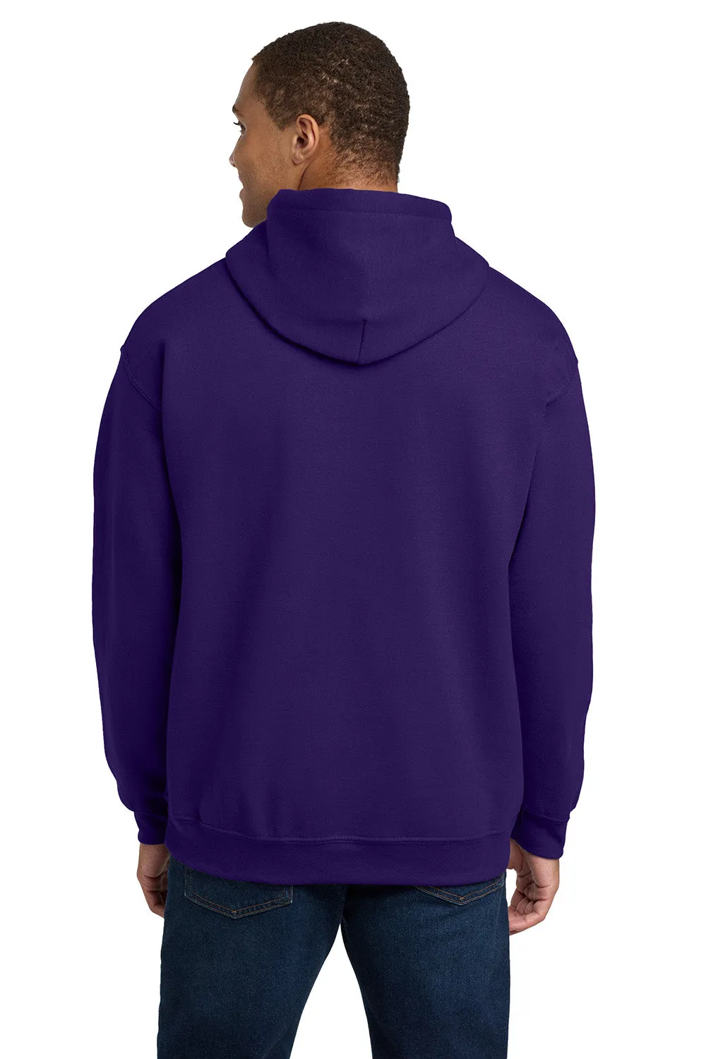 Gildan Mens Pill Resistant Hooded Sweatshirt Hoodie w/ Pouch Pocket - Purple