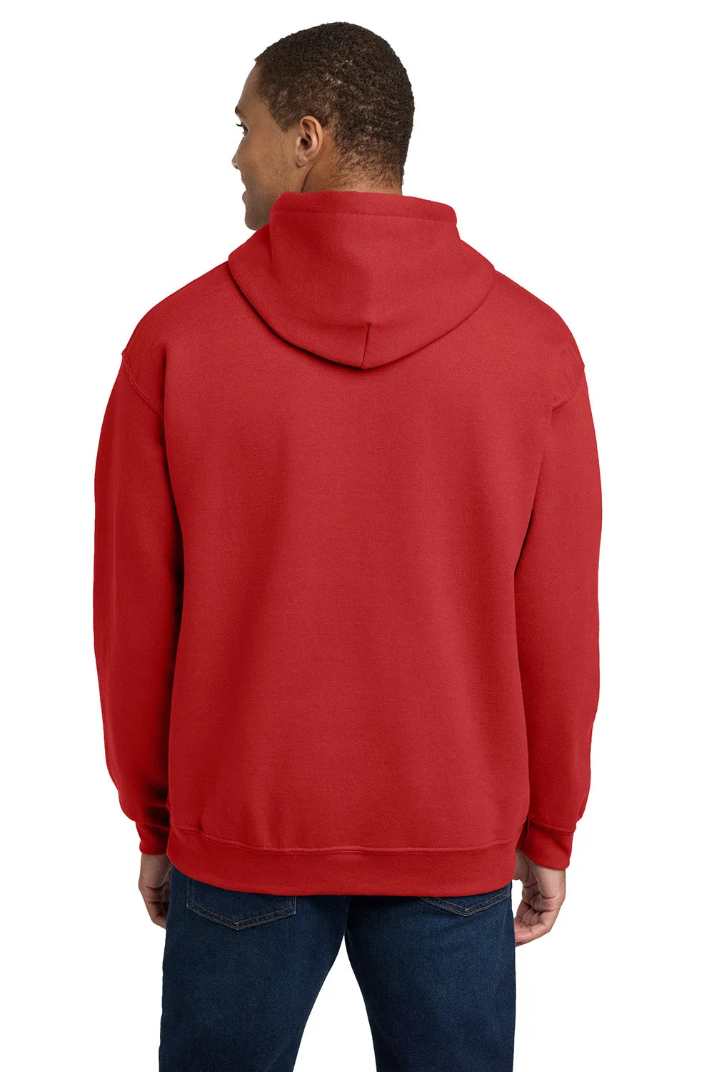 Gildan Mens Pill Resistant Hooded Sweatshirt Hoodie w/ Pouch Pocket - Red