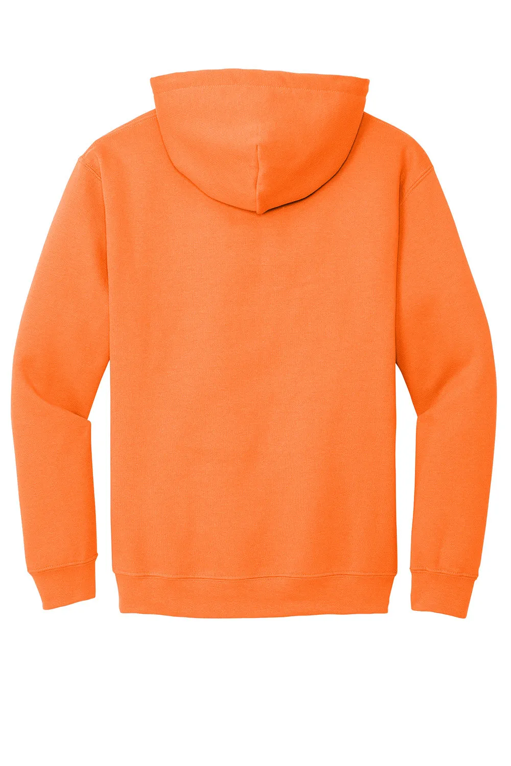 Gildan Mens Pill Resistant Hooded Sweatshirt Hoodie w/ Pouch Pocket - Safety Orange