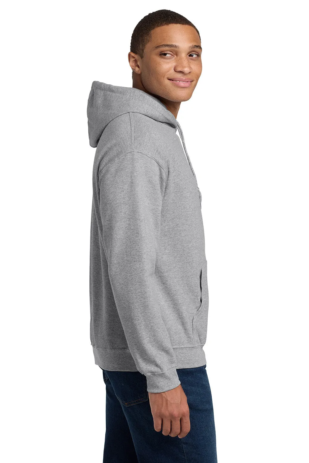 Gildan Mens Pill Resistant Hooded Sweatshirt Hoodie w/ Pouch Pocket - Sport Grey