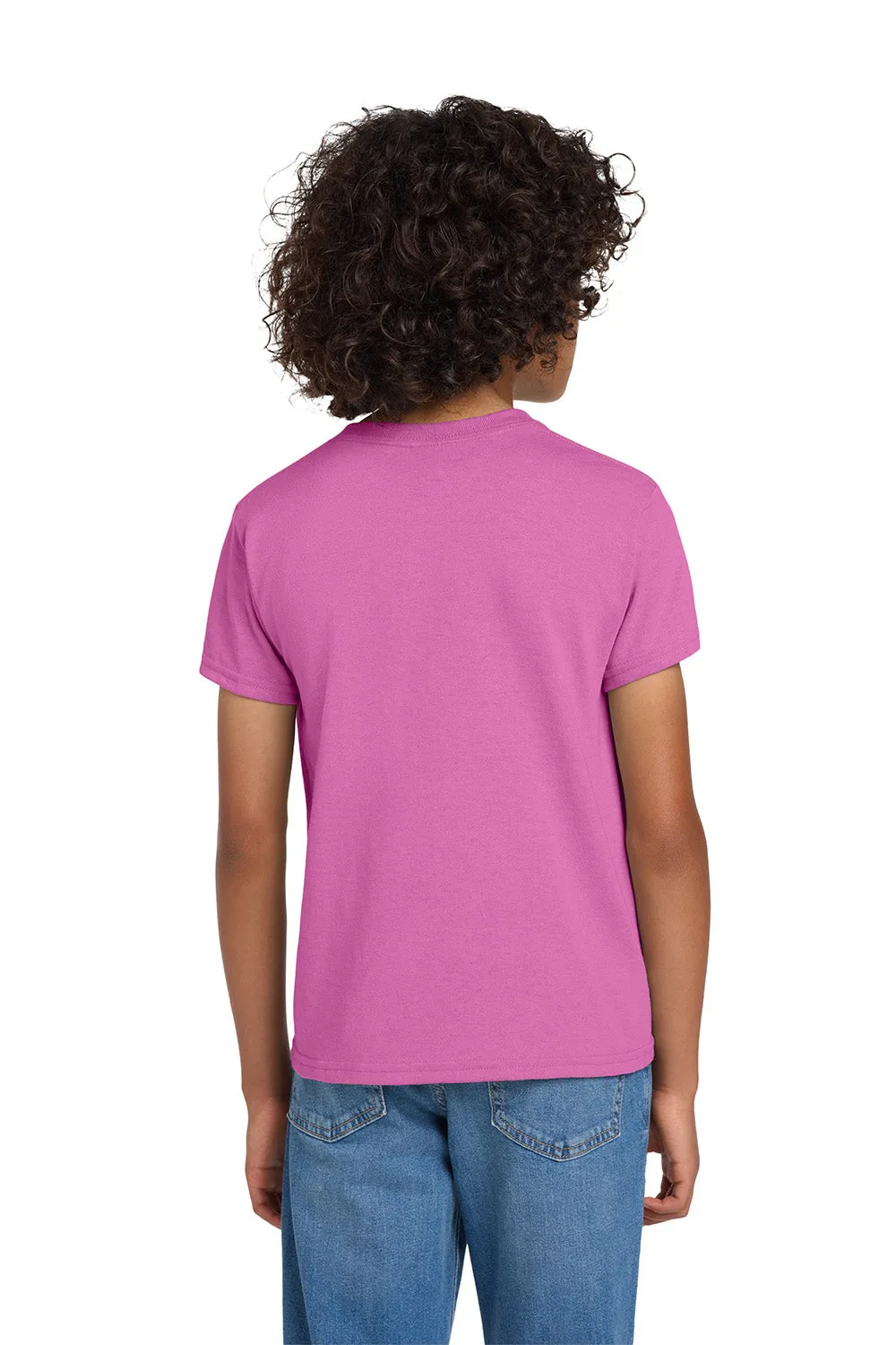 Gildan Youth DryBlend Moisture Wicking Short Sleeve Crewneck T-Shirt - Azalea Pink