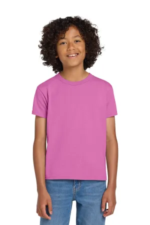 Gildan Youth DryBlend Moisture Wicking Short Sleeve Crewneck T-Shirt - Azalea Pink