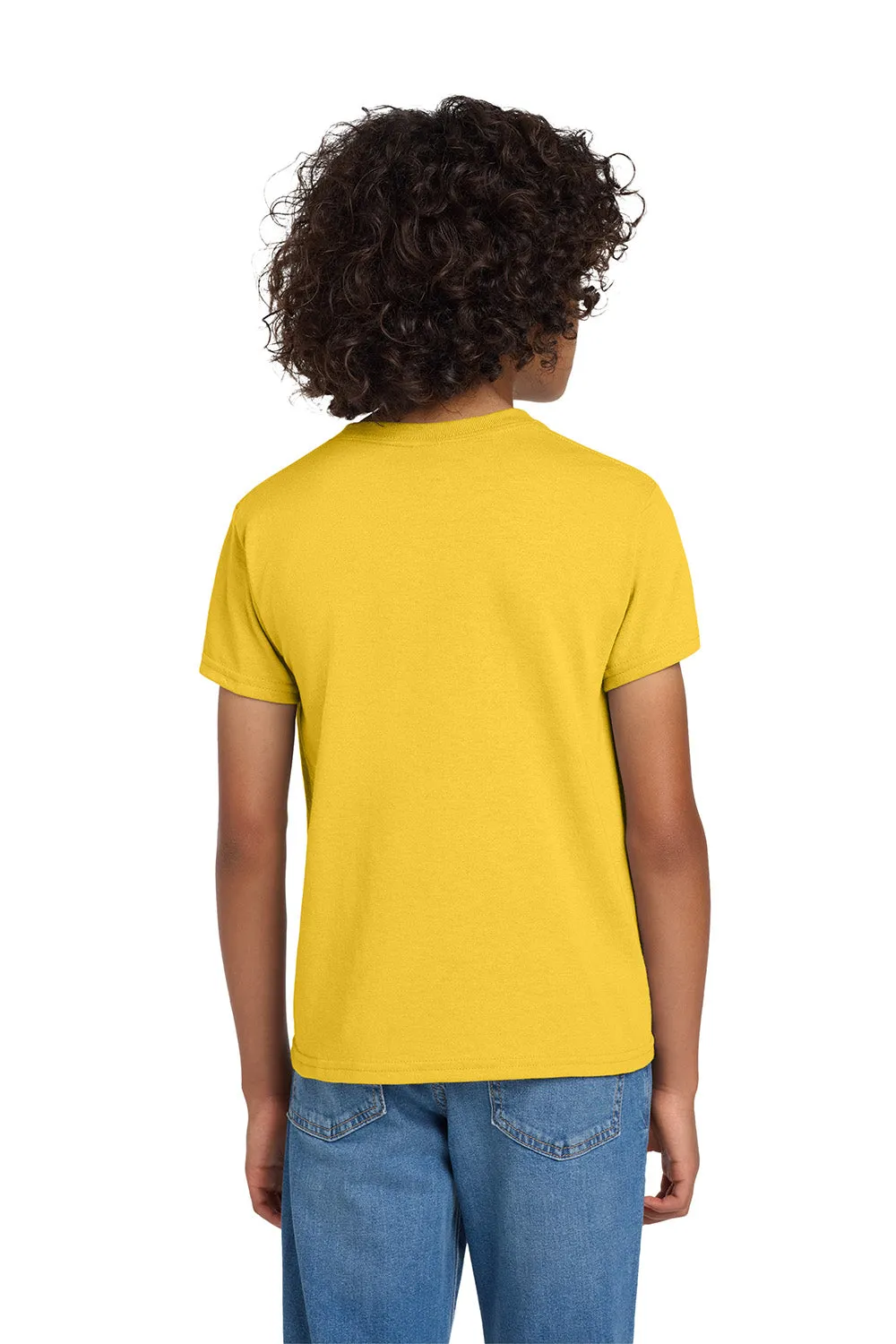 Gildan Youth DryBlend Moisture Wicking Short Sleeve Crewneck T-Shirt - Daisy Yellow