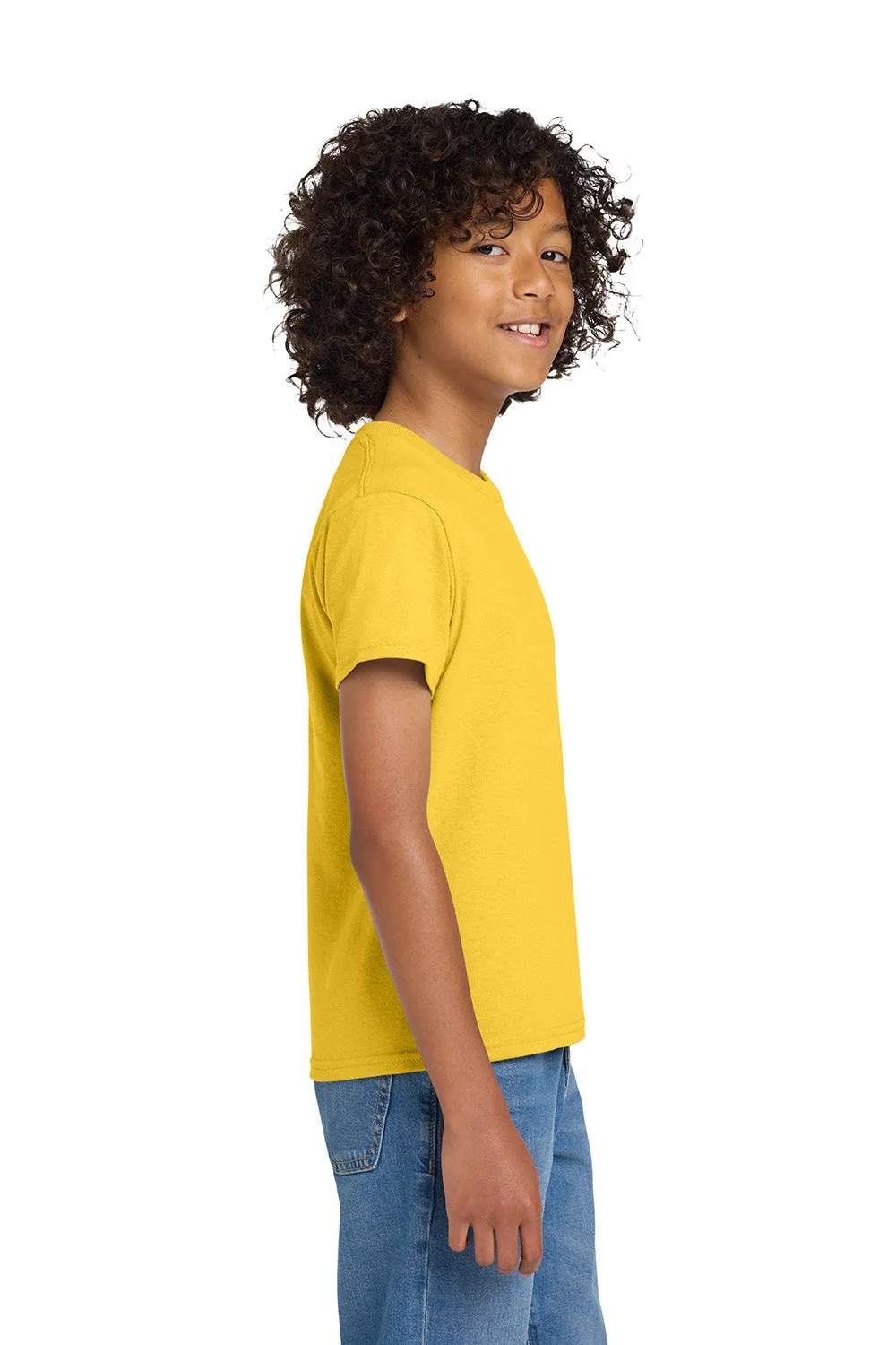 Gildan Youth DryBlend Moisture Wicking Short Sleeve Crewneck T-Shirt - Daisy Yellow