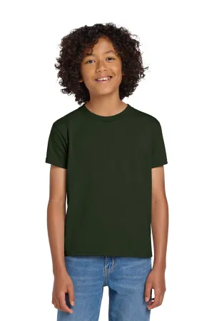 Gildan Youth DryBlend Moisture Wicking Short Sleeve Crewneck T-Shirt - Forest Green