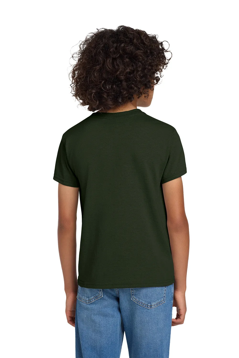 Gildan Youth DryBlend Moisture Wicking Short Sleeve Crewneck T-Shirt - Forest Green