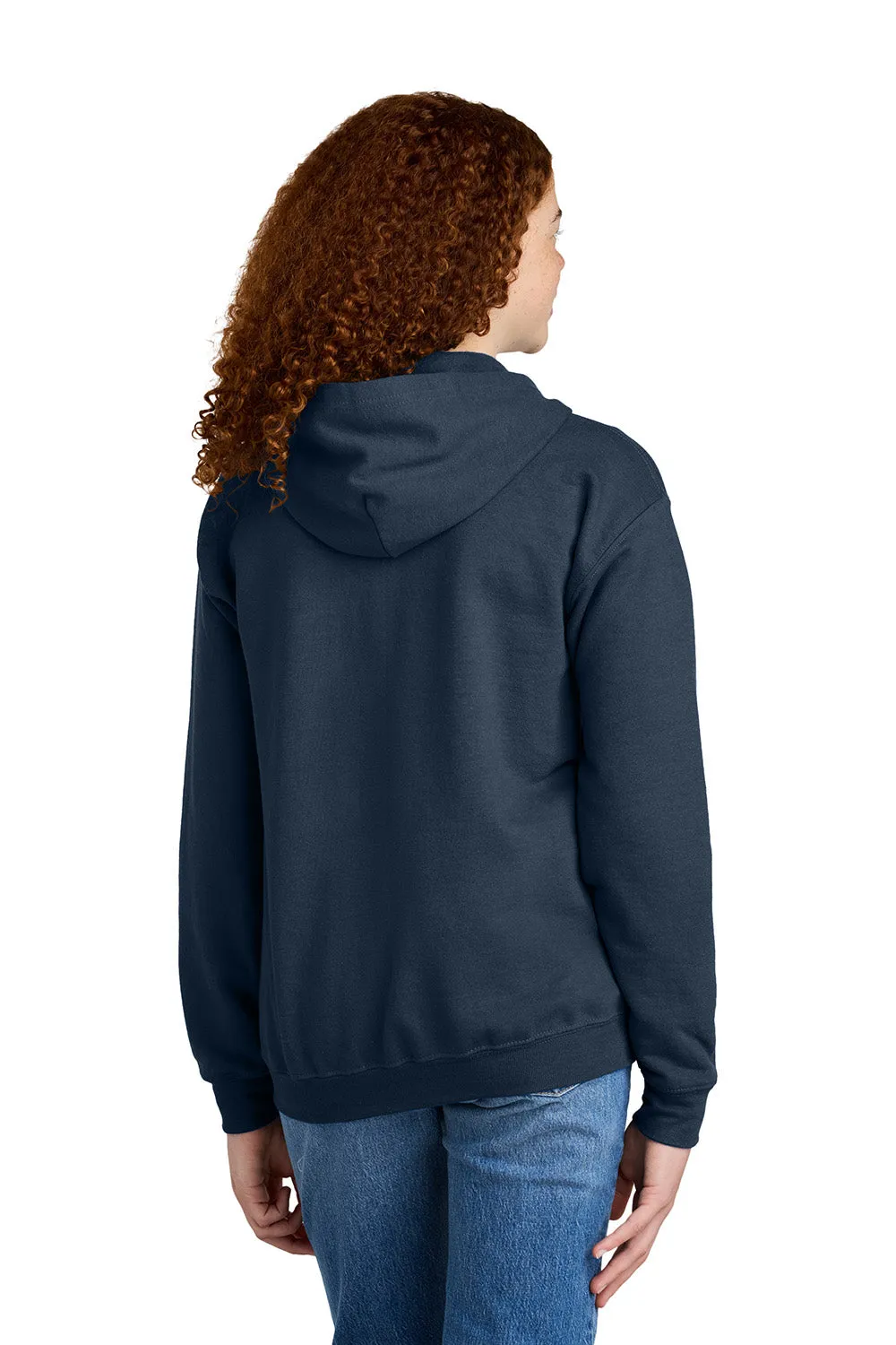 Gildan Youth Heavy Blend Full Zip Hooded Sweatshirt Hoodie w/ Pockets - Navy Blue