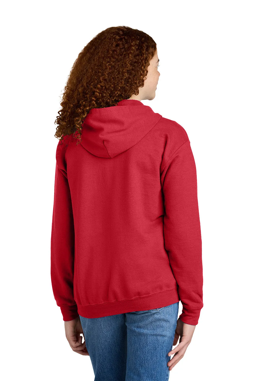 Gildan Youth Heavy Blend Full Zip Hooded Sweatshirt Hoodie w/ Pockets - Red