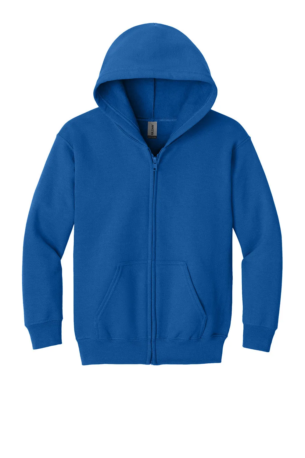 Gildan Youth Heavy Blend Full Zip Hooded Sweatshirt Hoodie w/ Pockets - Royal Blue