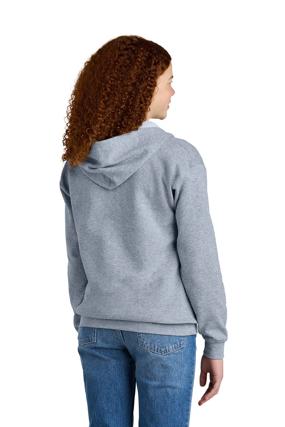Gildan Youth Heavy Blend Full Zip Hooded Sweatshirt Hoodie w/ Pockets - Sport Grey