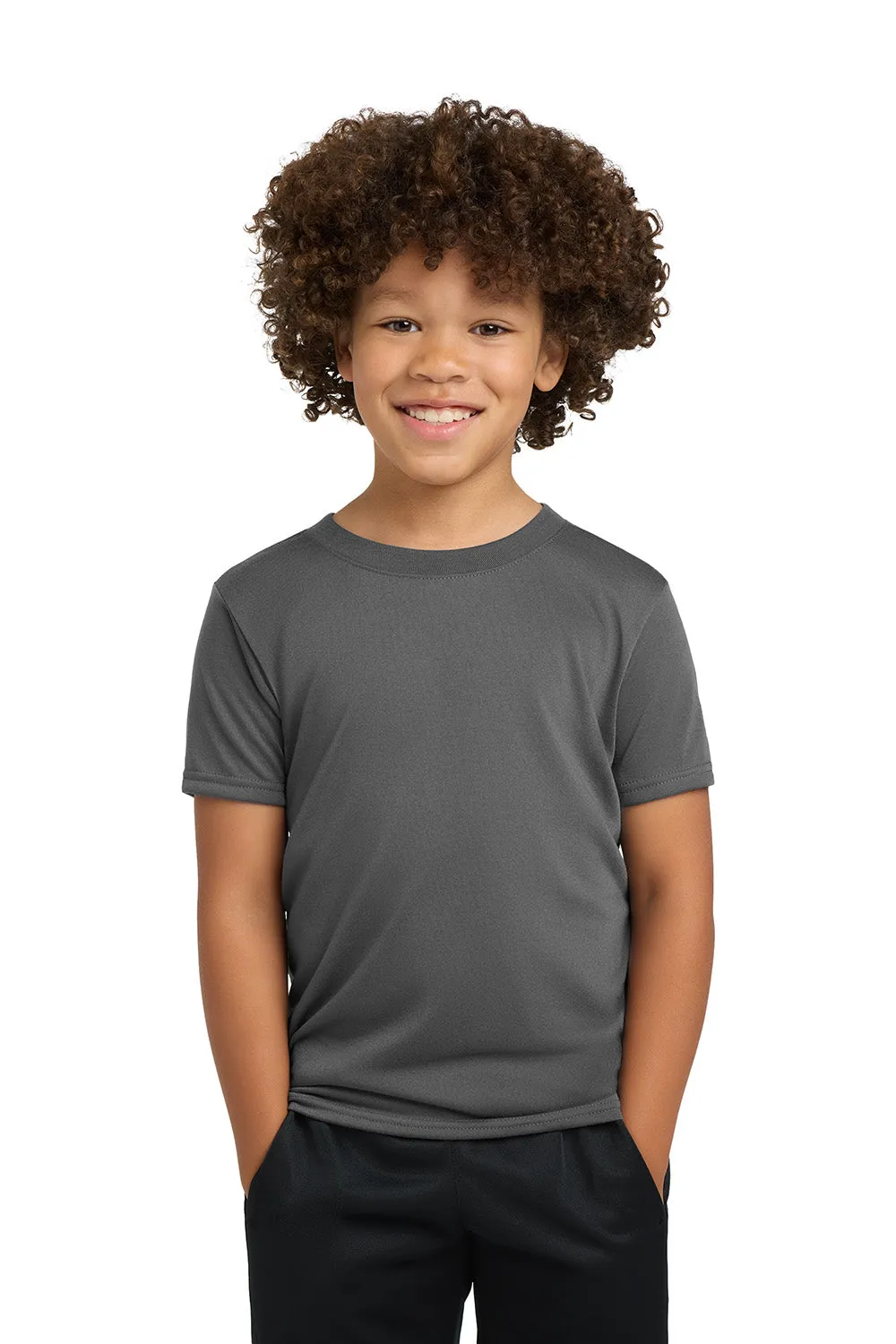 Gildan Youth Performance Jersey Moisture Wicking Short Sleeve Crewneck T-Shirt - Charcoal Grey