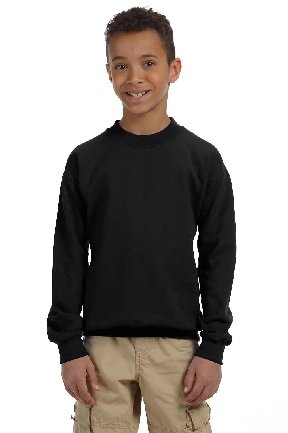 Gildan Youth Pill Resistant Fleece Crewneck Sweatshirt - Black