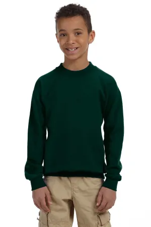 Gildan Youth Pill Resistant Fleece Crewneck Sweatshirt - Forest Green
