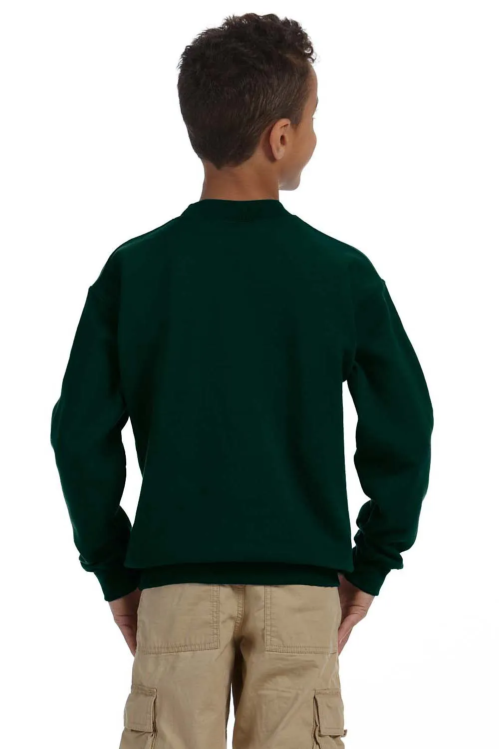 Gildan Youth Pill Resistant Fleece Crewneck Sweatshirt - Forest Green