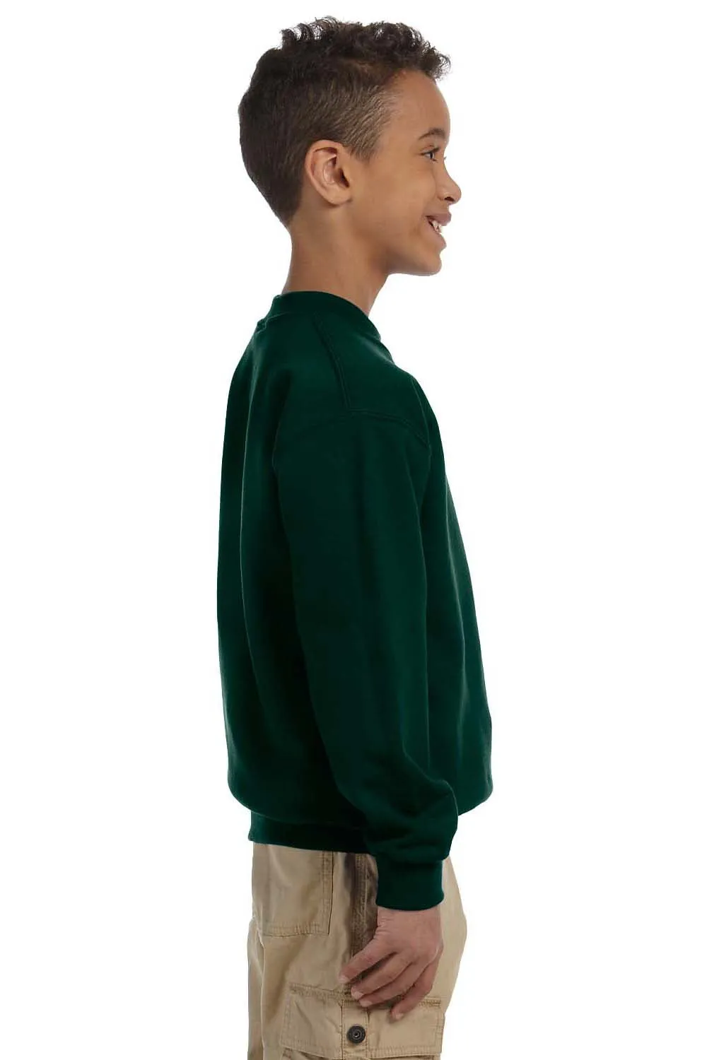 Gildan Youth Pill Resistant Fleece Crewneck Sweatshirt - Forest Green