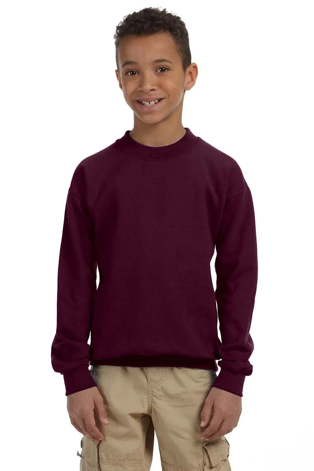 Gildan Youth Pill Resistant Fleece Crewneck Sweatshirt - Maroon