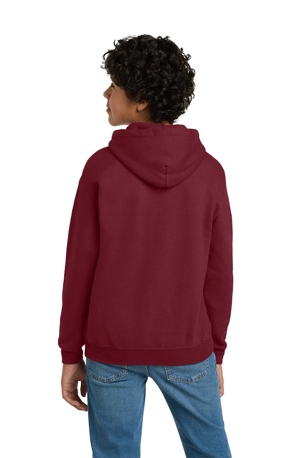 Gildan Youth Pill Resistant Hooded Sweatshirt Hoodie w/ Pouch Pocket - Cardinal Red