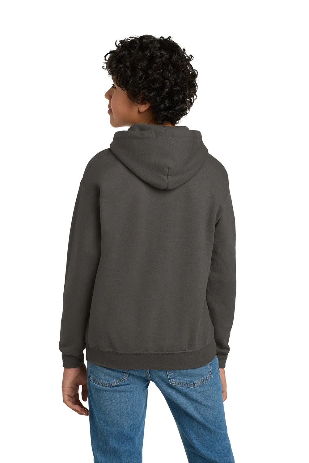 Gildan Youth Pill Resistant Hooded Sweatshirt Hoodie w/ Pouch Pocket - Charcoal Grey