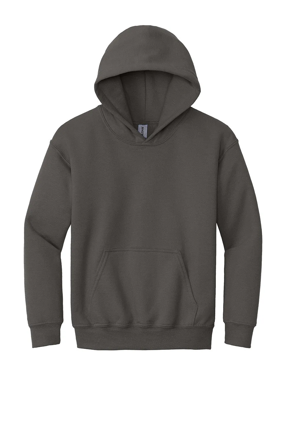 Gildan Youth Pill Resistant Hooded Sweatshirt Hoodie w/ Pouch Pocket - Charcoal Grey