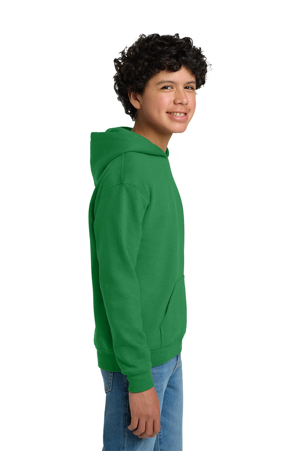 Gildan Youth Pill Resistant Hooded Sweatshirt Hoodie w/ Pouch Pocket - Irish Green