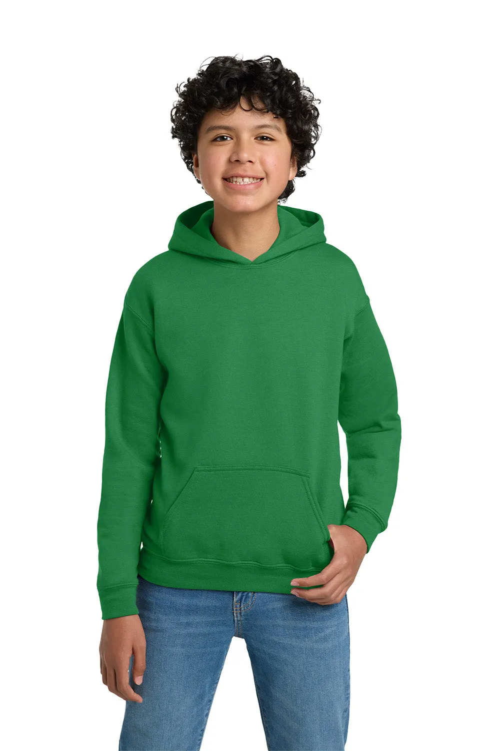 Gildan Youth Pill Resistant Hooded Sweatshirt Hoodie w/ Pouch Pocket - Irish Green