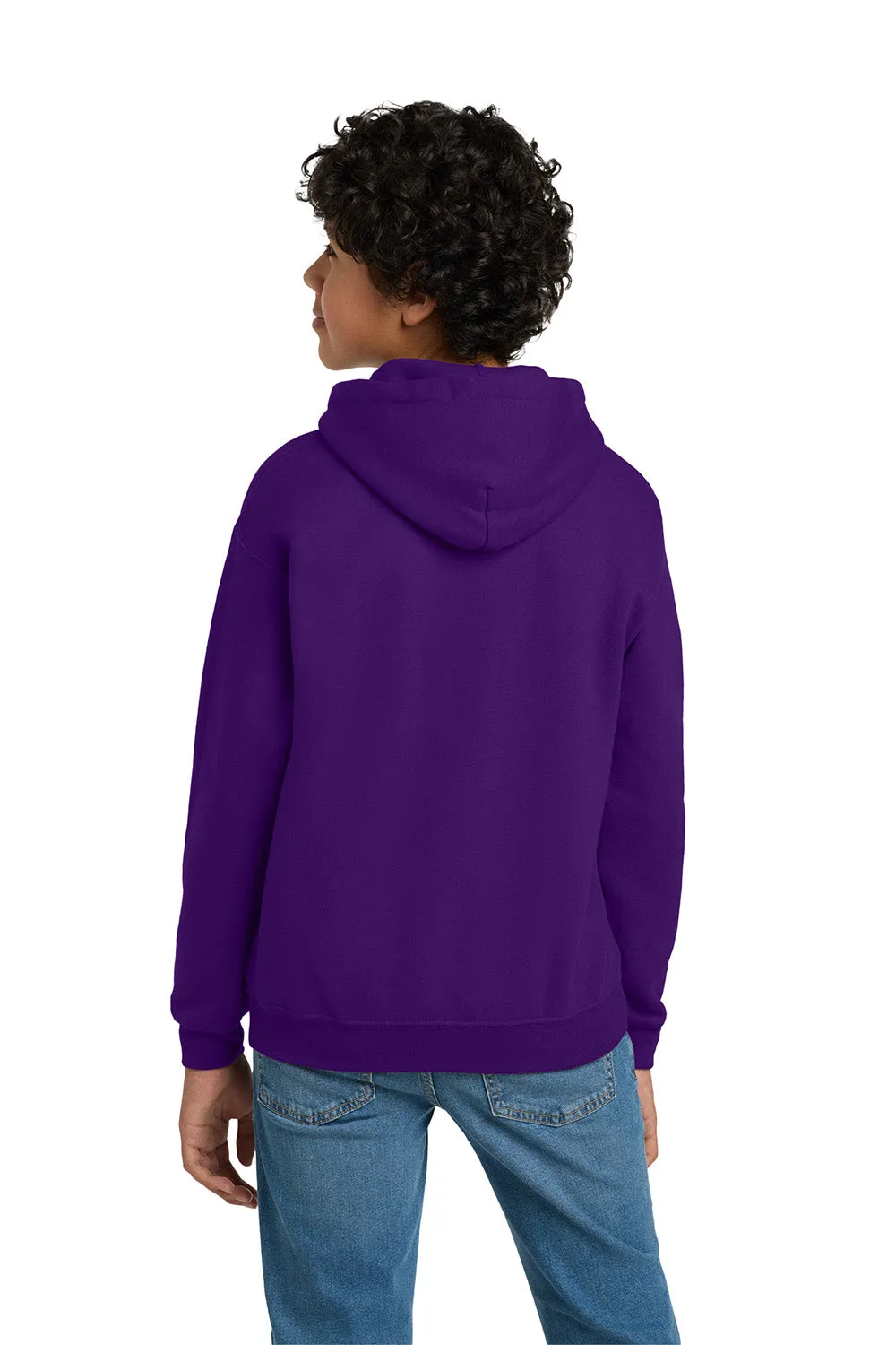 Gildan Youth Pill Resistant Hooded Sweatshirt Hoodie w/ Pouch Pocket - Purple