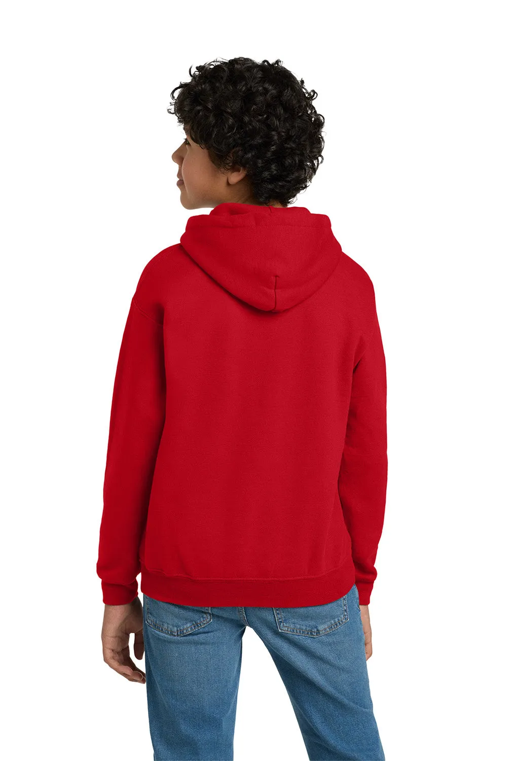 Gildan Youth Pill Resistant Hooded Sweatshirt Hoodie w/ Pouch Pocket - Red