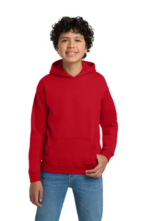 Gildan Youth Pill Resistant Hooded Sweatshirt Hoodie w/ Pouch Pocket - Red