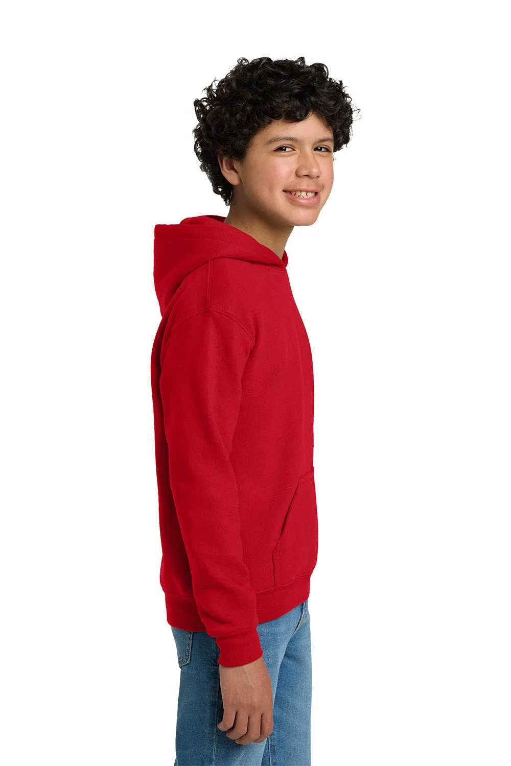 Gildan Youth Pill Resistant Hooded Sweatshirt Hoodie w/ Pouch Pocket - Red