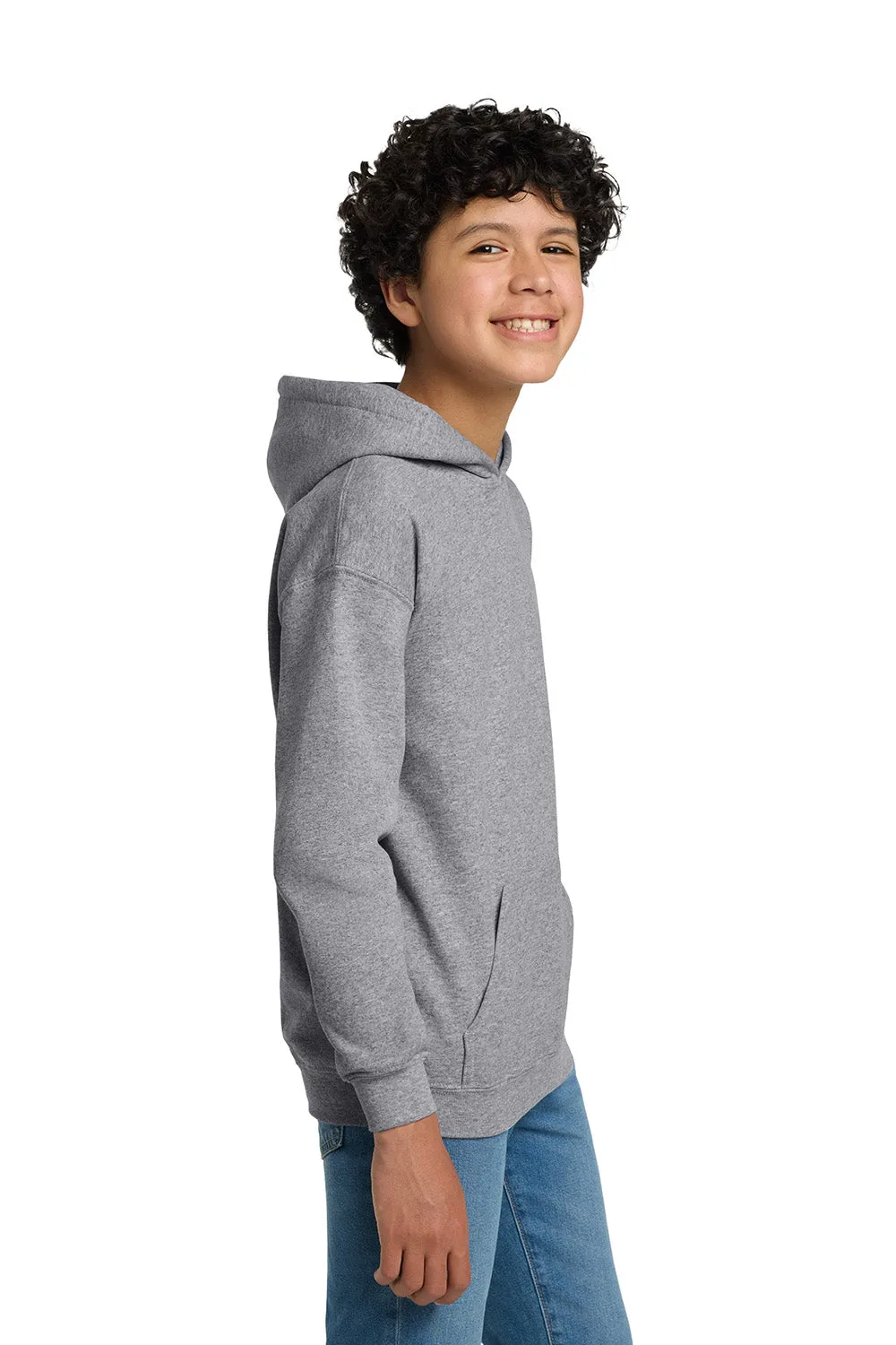 Gildan Youth Pill Resistant Hooded Sweatshirt Hoodie w/ Pouch Pocket - Sport Grey