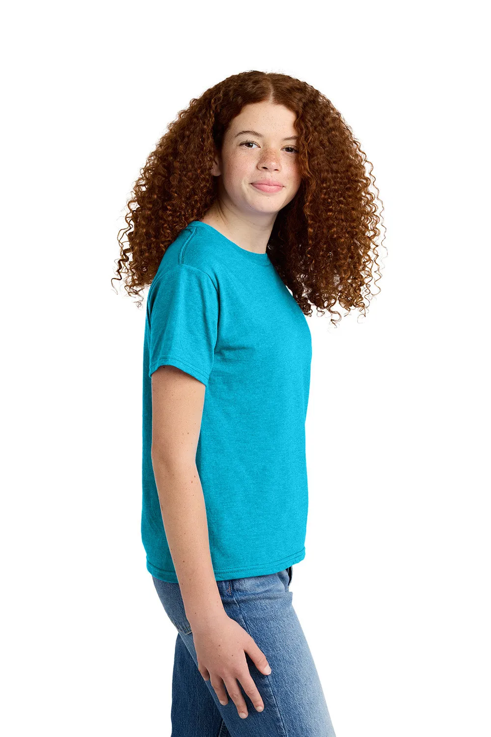 Gildan Youth Softstyle CVC Short Sleeve Crewneck T-Shirt - Caribbean Blue Mist