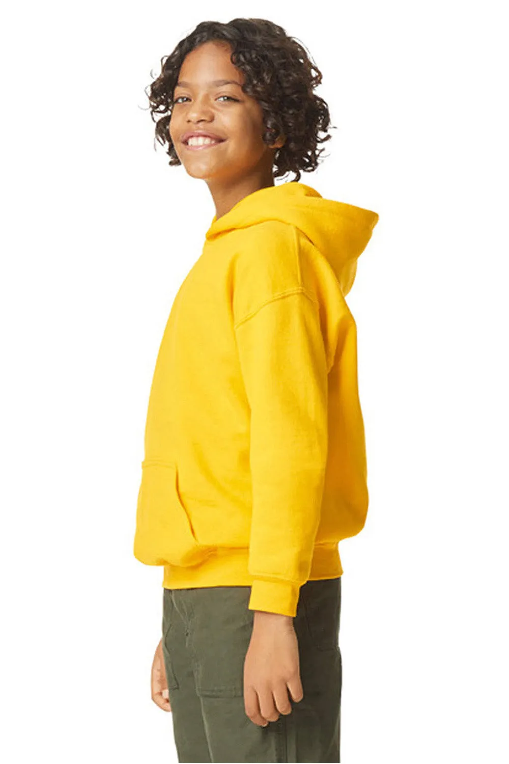 Gildan Youth Softstyle Hooded Sweatshirt Hoodie w/ Pouch Pocket - Daisy Yellow