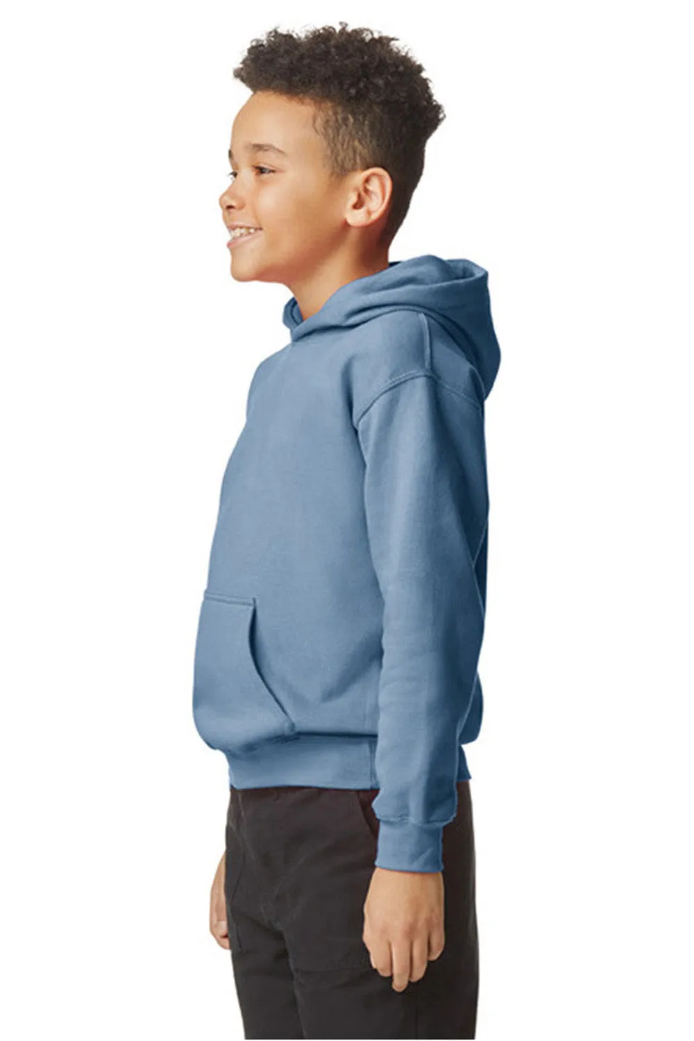 Gildan Youth Softstyle Hooded Sweatshirt Hoodie w/ Pouch Pocket - Stone Blue