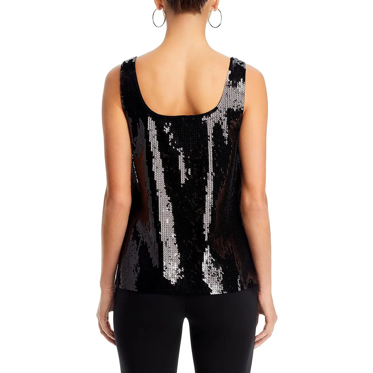 Gillian Womens Sequined Scoop Neck Tank Top