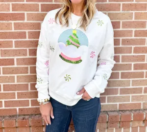 Globe Sweatshirt In White