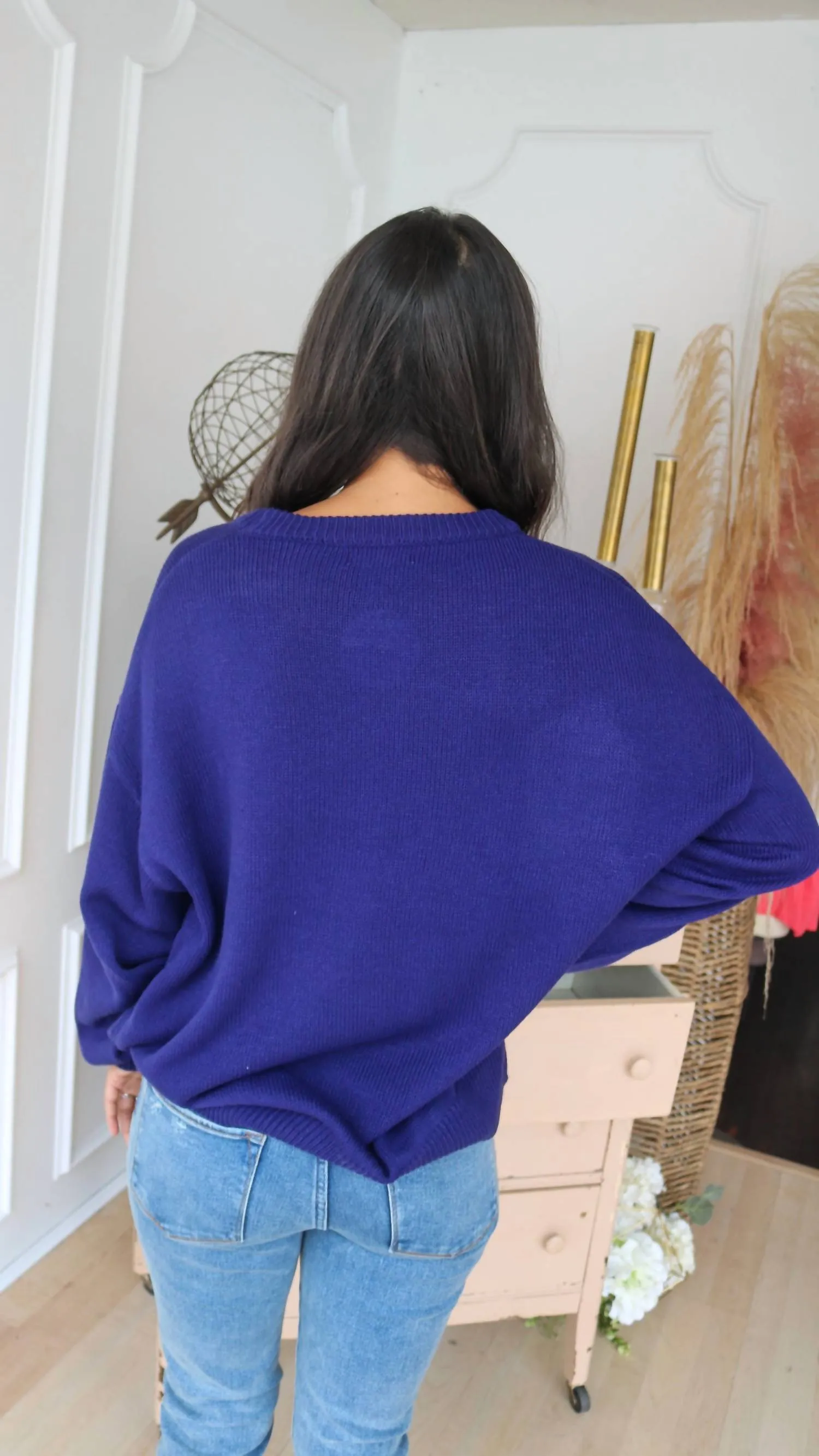 Go Team Crewneck Sweatshirt In Navy/ Red