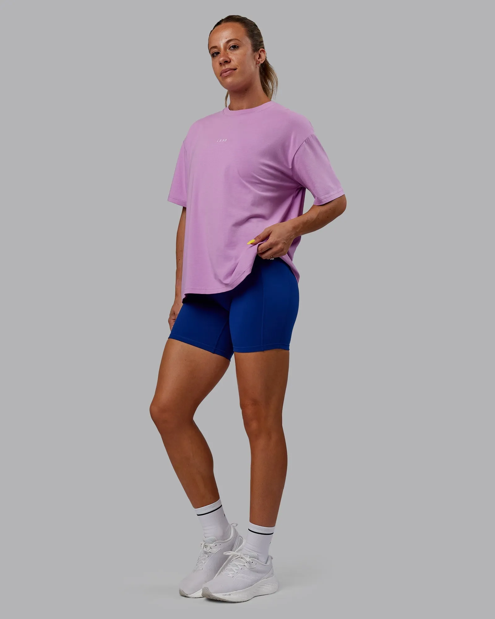 Go-To FLXCotton Oversized Tee - Light Violet-White