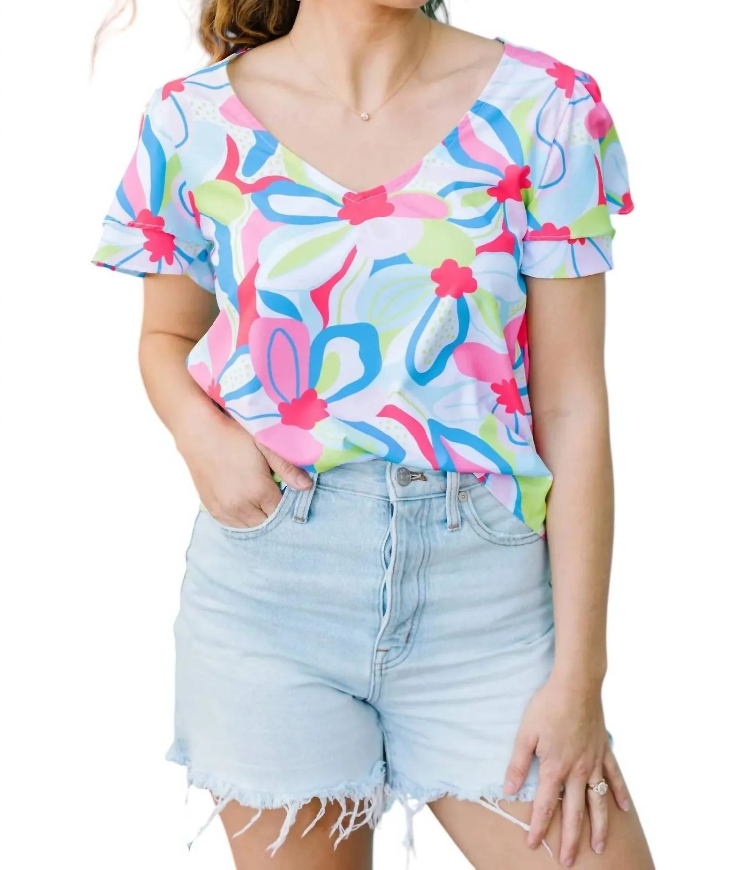 Grayson Top In Color Me Happy Pink