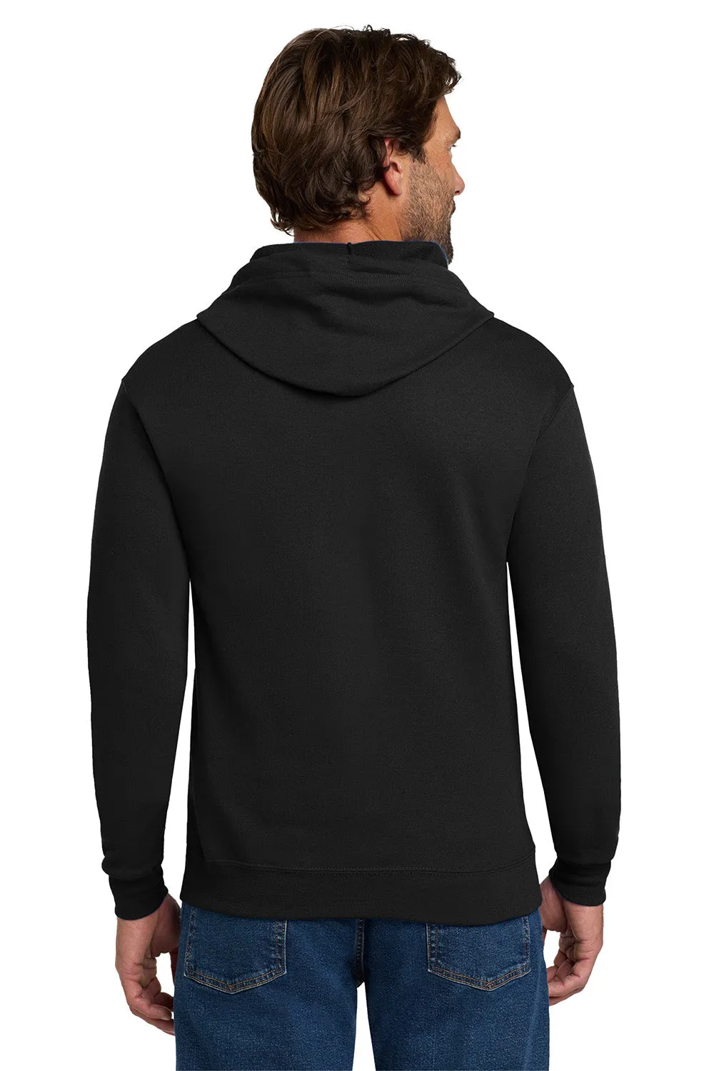 Hanes Mens EcoSmart Print Pro XP Pill Resistant Full Zip Hooded Sweatshirt Hoodie w/ Pockets - Black