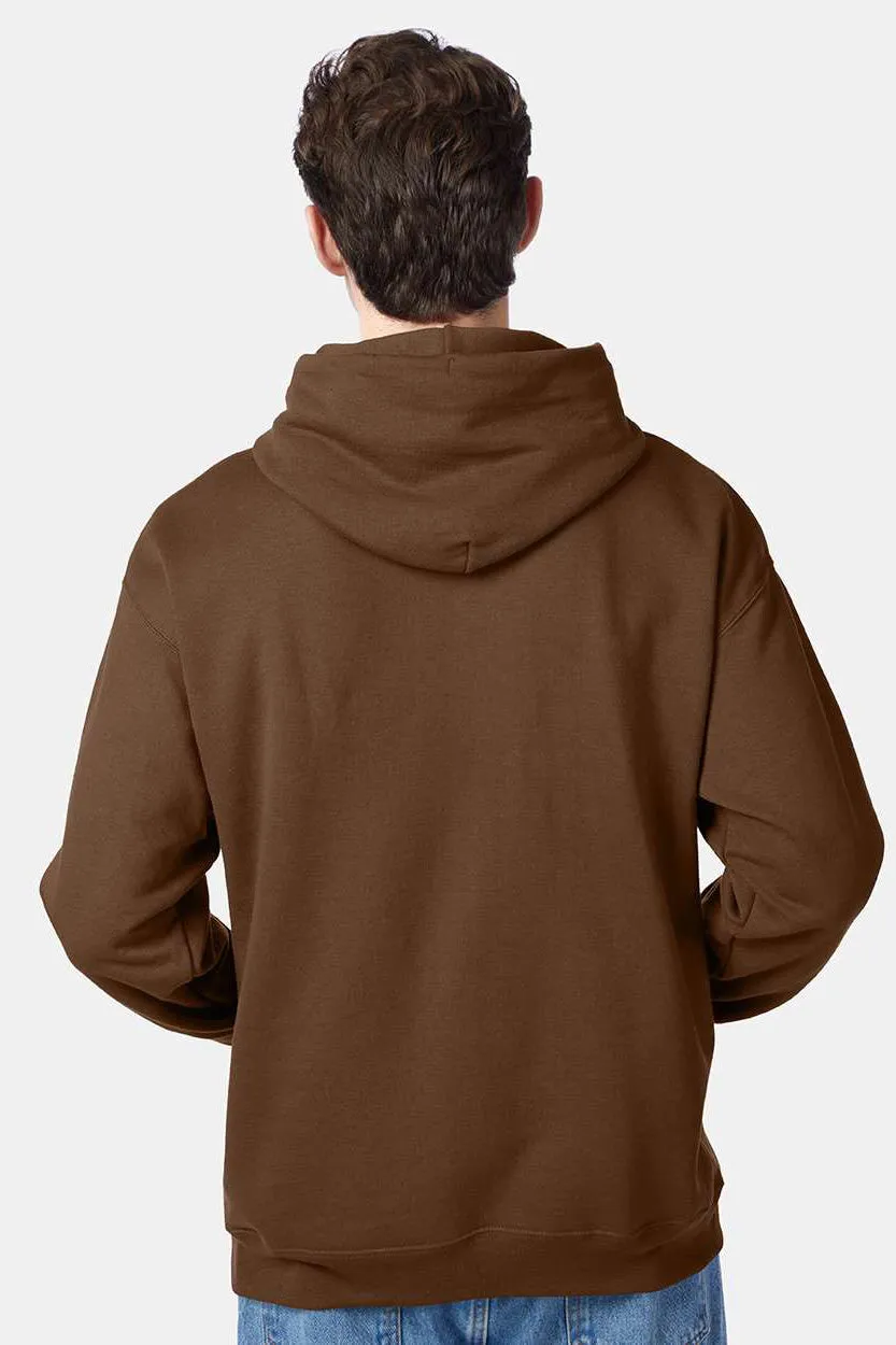 Hanes Mens EcoSmart Print Pro XP Pill Resistant Hooded Sweatshirt Hoodie w/ Pouch Pocket - Army Brown