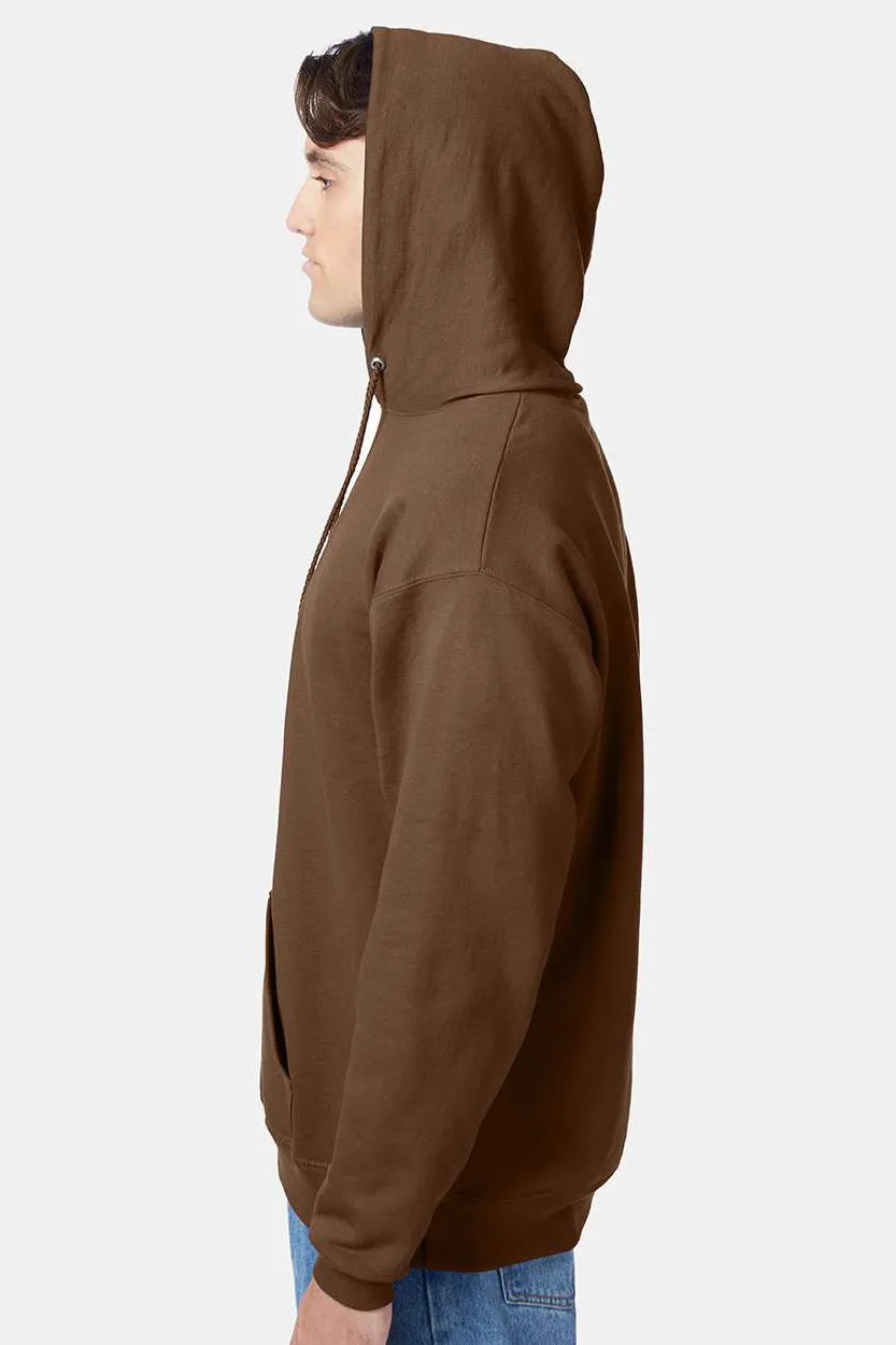 Hanes Mens EcoSmart Print Pro XP Pill Resistant Hooded Sweatshirt Hoodie w/ Pouch Pocket - Army Brown