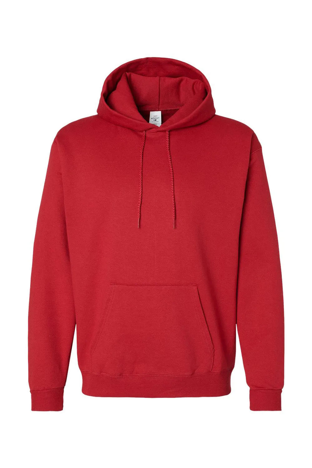 Hanes Mens EcoSmart Print Pro XP Pill Resistant Hooded Sweatshirt Hoodie w/ Pouch Pocket - Athletic Crimson Red