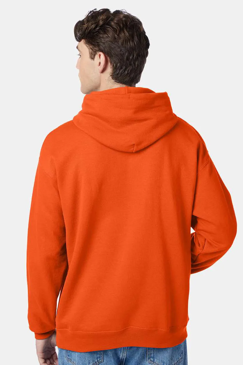 Hanes Mens EcoSmart Print Pro XP Pill Resistant Hooded Sweatshirt Hoodie w/ Pouch Pocket - Orange